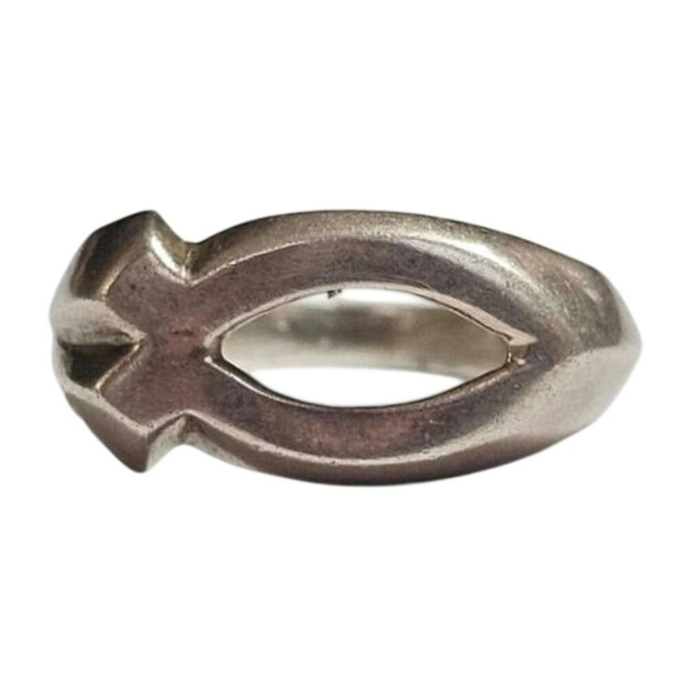 Vintage Sterling Silver Christian Fish Ring Ichthys Religious Band Size 8.25